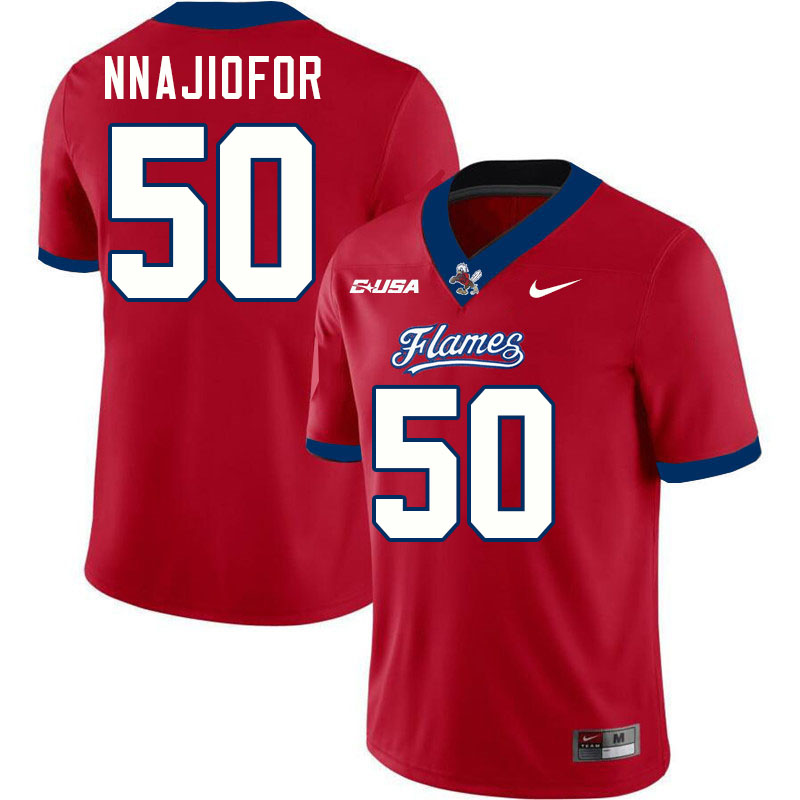 Liberty Flames #50 Esom Nnajiofor College Football Jerseys Stitched-Red